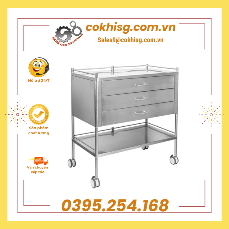 Xe đẩy y tế inox 304 chuyên dụng